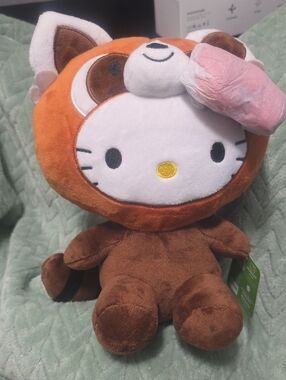 Sanrio Hello Kitty in Brown Raccoon Costume with Bow